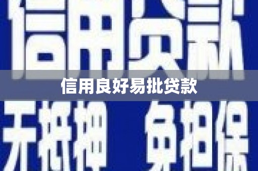 两江新区信用良好易批贷款