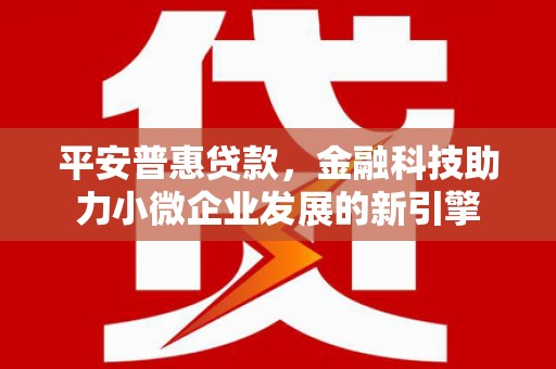 惠济平安普惠贷款，金融科技助力小微企业发展的新引擎