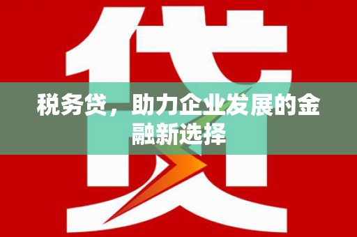 榆树税务贷，助力企业发展的金融新选择