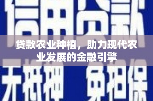 康保贷款农业种植，助力现代农业发展的金融引擎