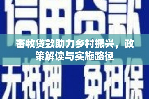 金秀畜牧贷款助力乡村振兴，政策解读与实施路径