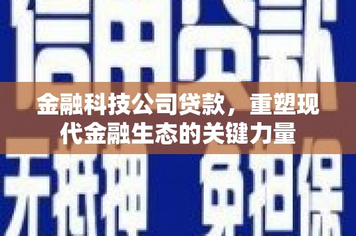川汇金融科技公司贷款，重塑现代金融生态的关键力量